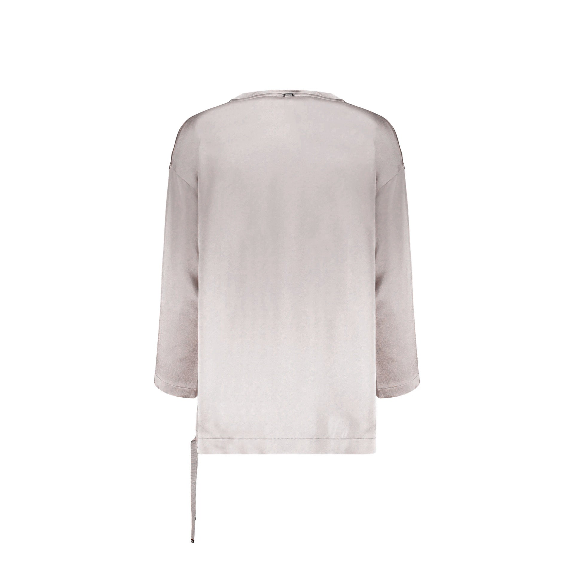 Herno Long-Sleeve V-Neck Top Gray Acetate Viscose