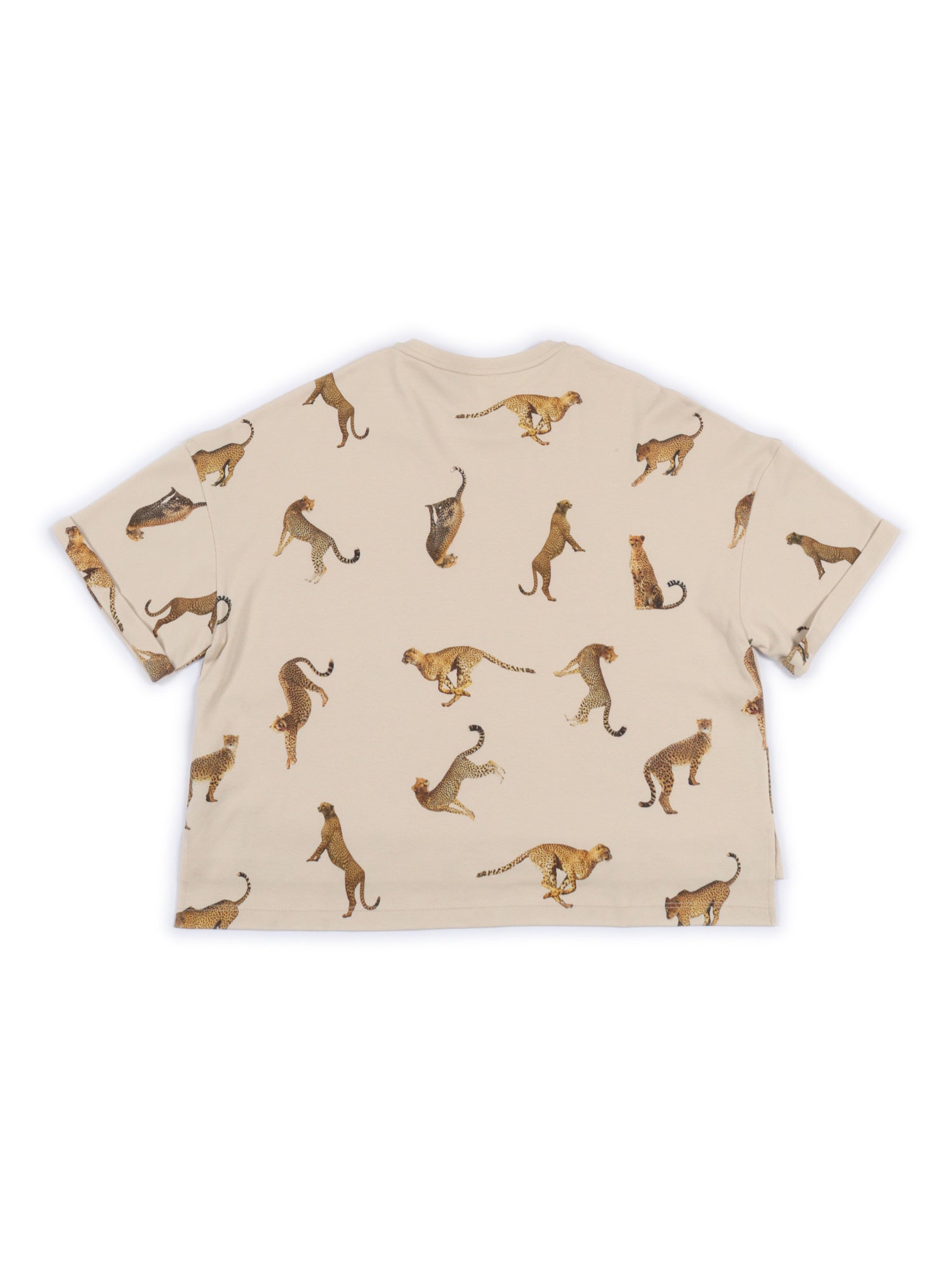 T-Shirt Beige Cotton Short Sleeves