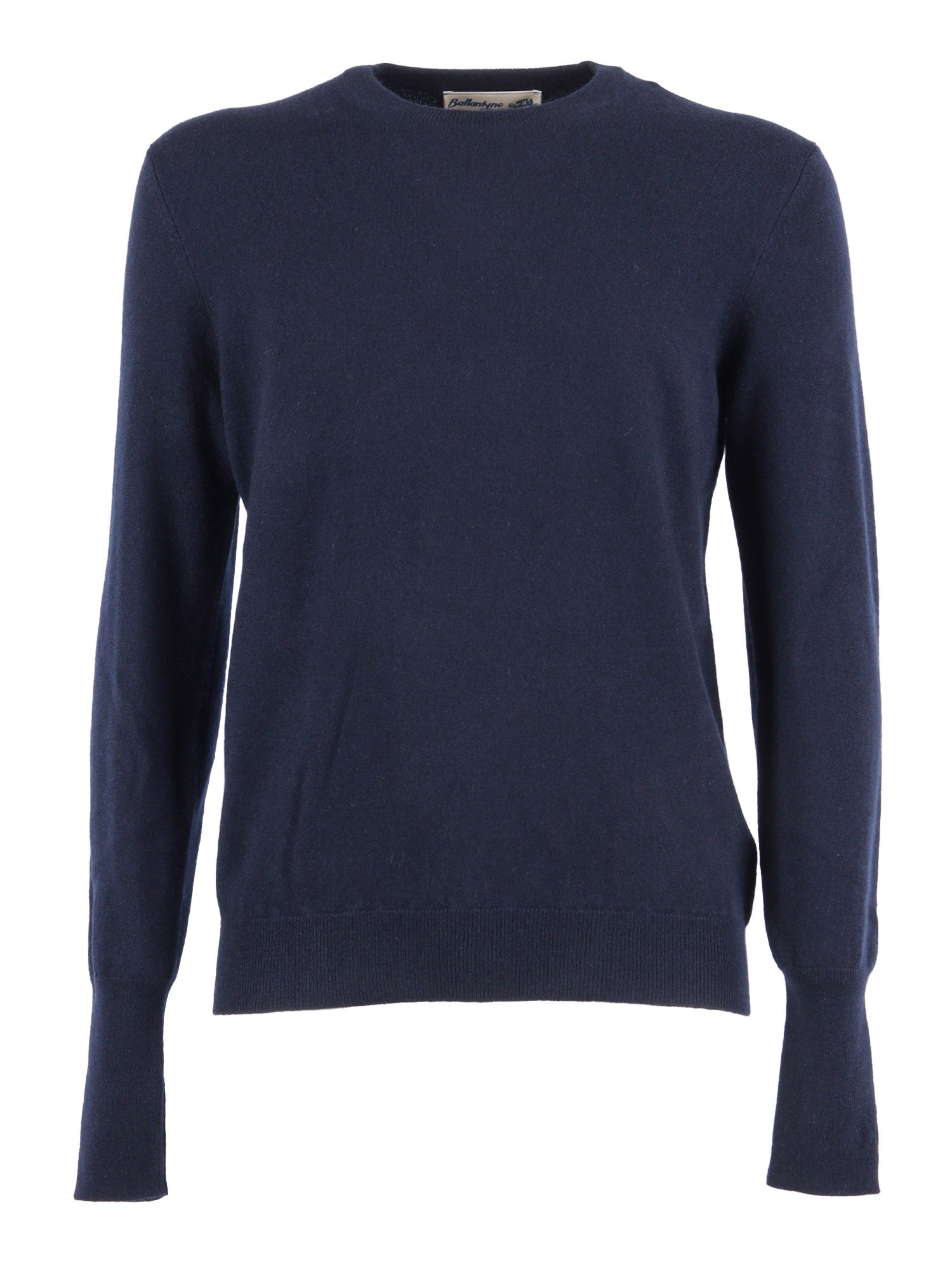 R Neck Pullover Blue Cashmere Crewneck