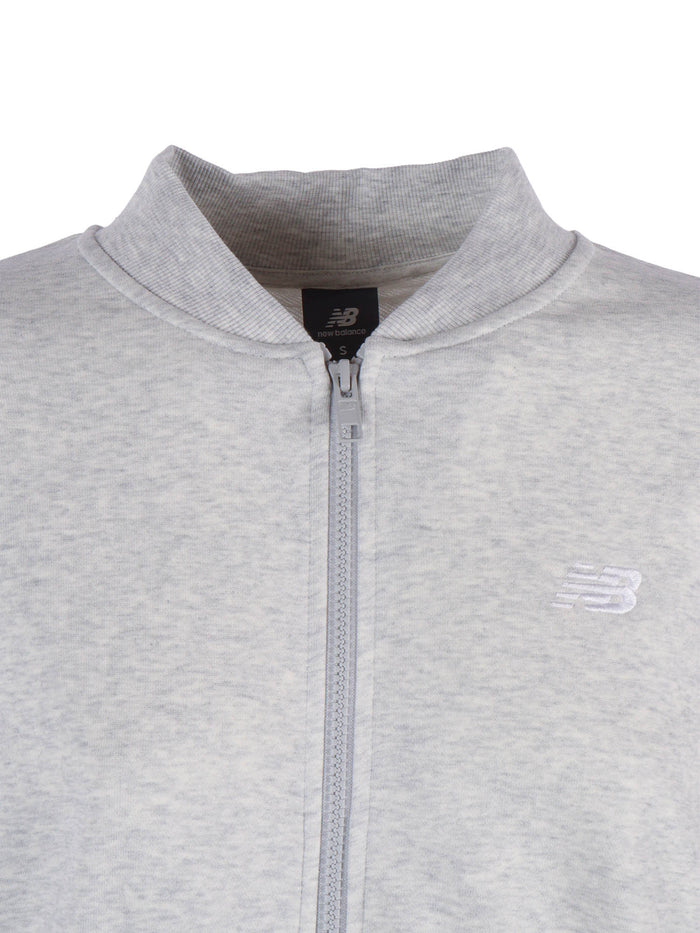 French Terry Bomber - Ash Heather Grey Cotton Jacket