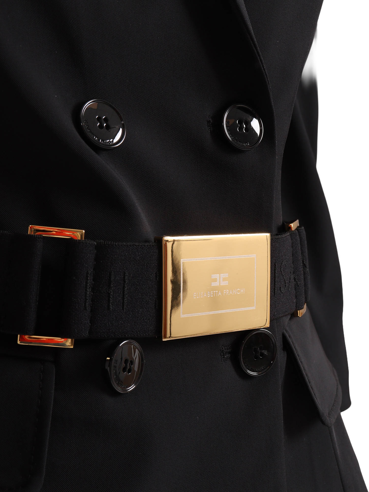 JACKET WITH BELT Black Polyamide Elastane