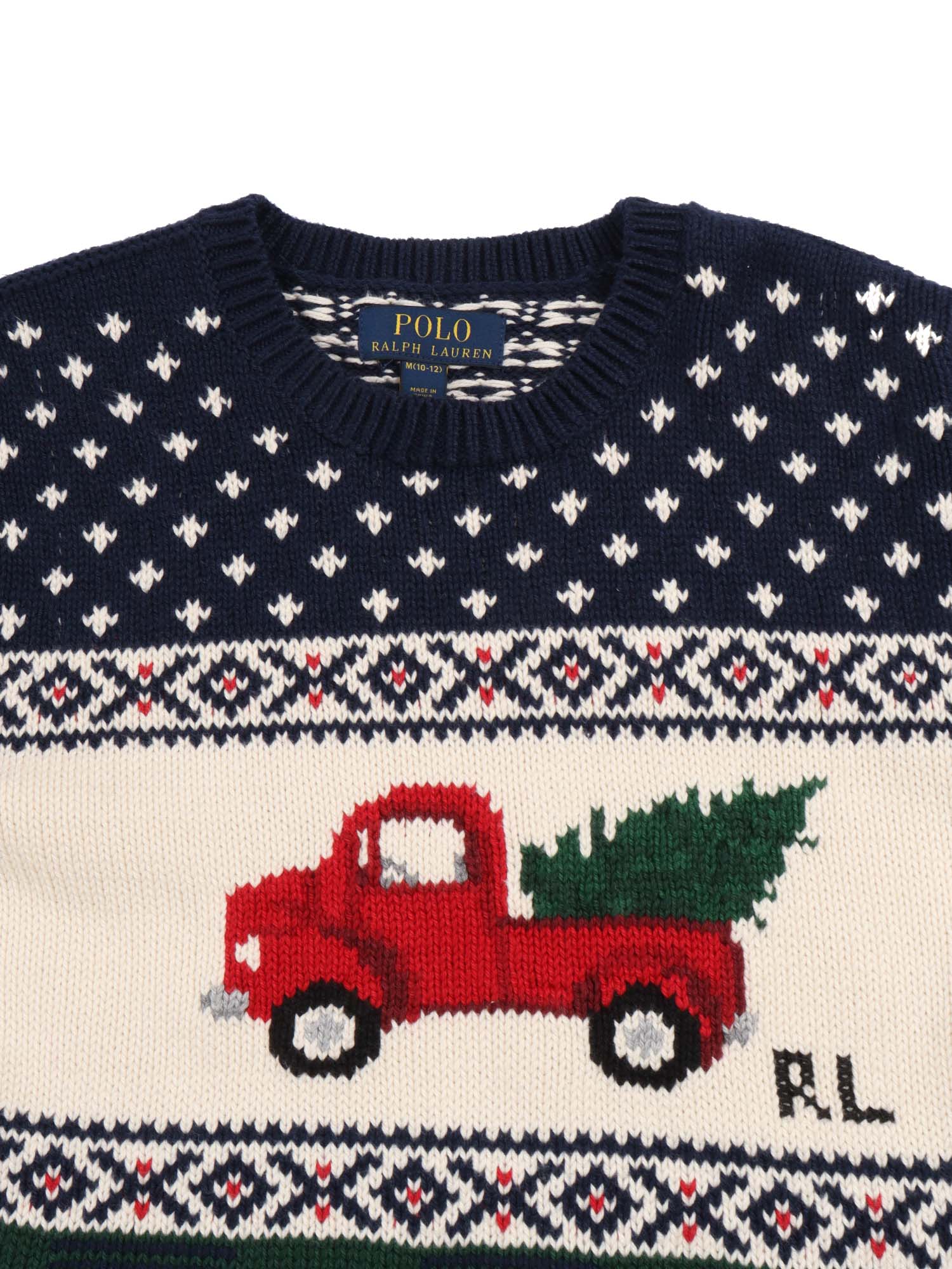 Sweater-Pullover Blue Cotton Crewneck