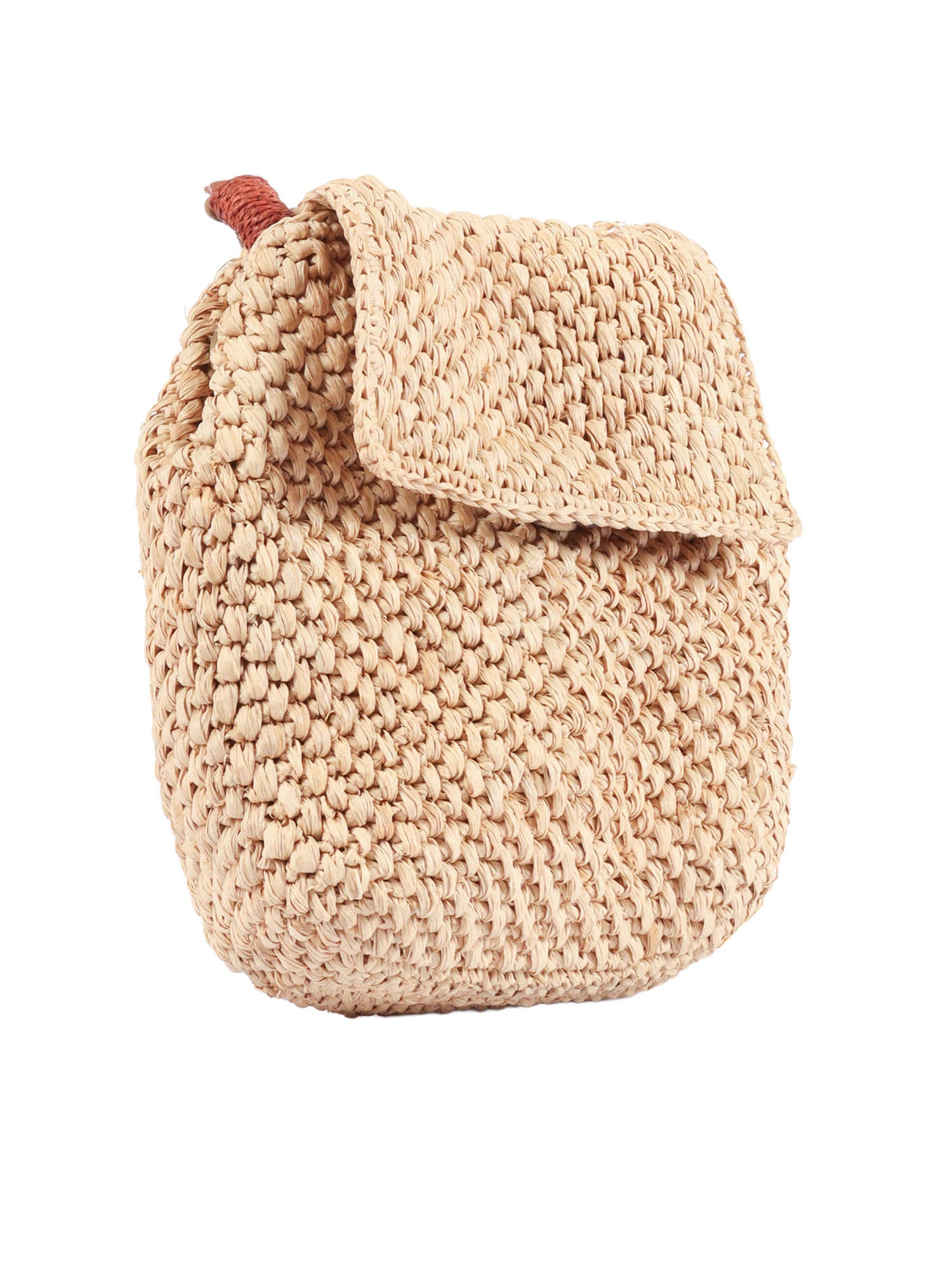 Bag - Zaz Tea Beige Raphia Fabric 2 Leather