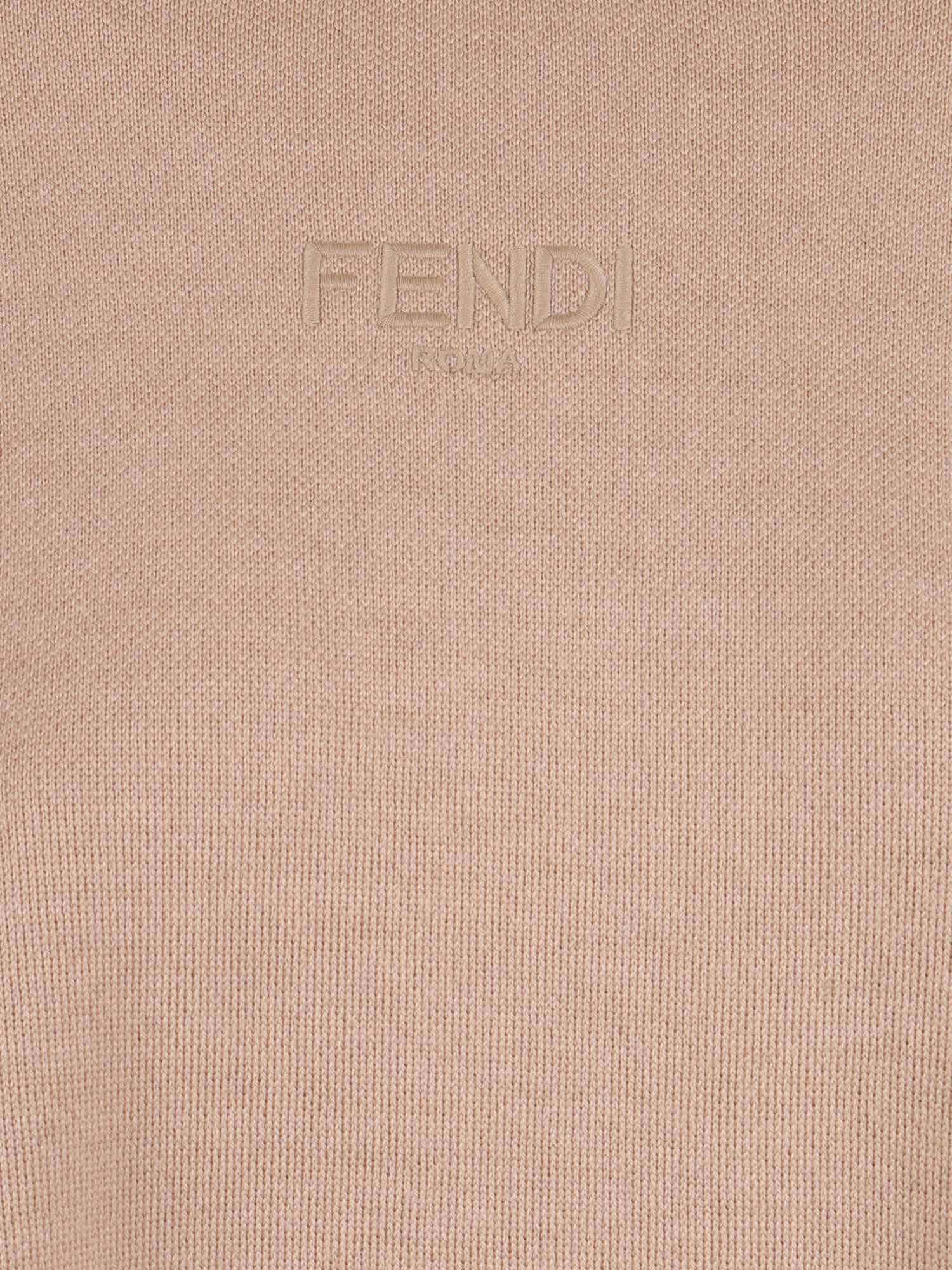Wool Knit Dress Beige Virgin Ribbon Polyester