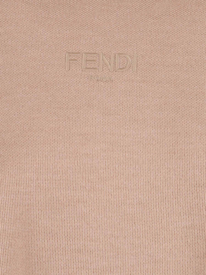 Wool Knit Dress Beige Virgin Ribbon Polyester