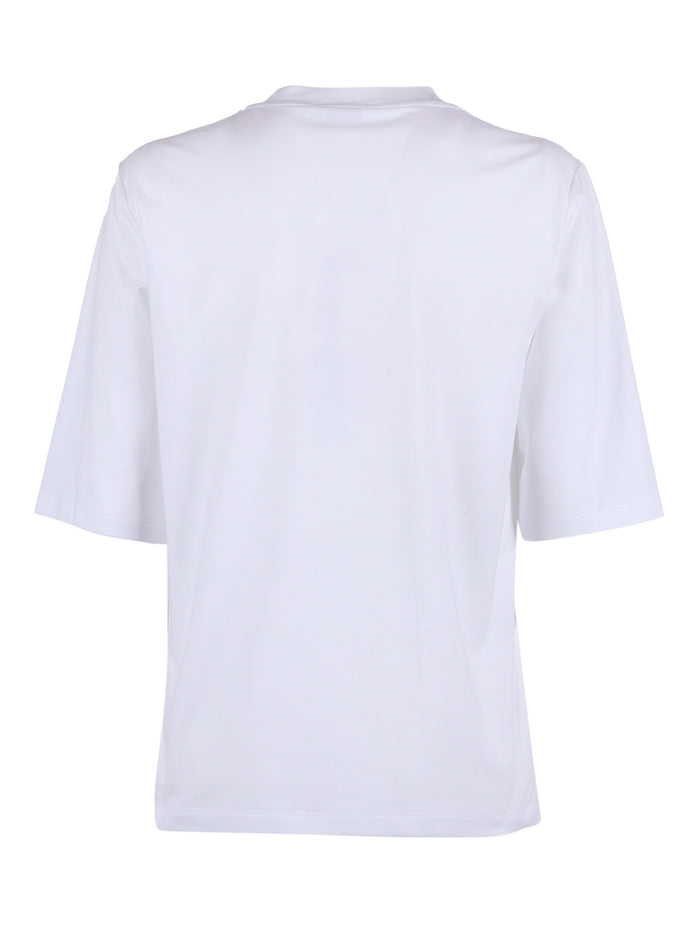 Blouse White Cotton Elastane Shirt