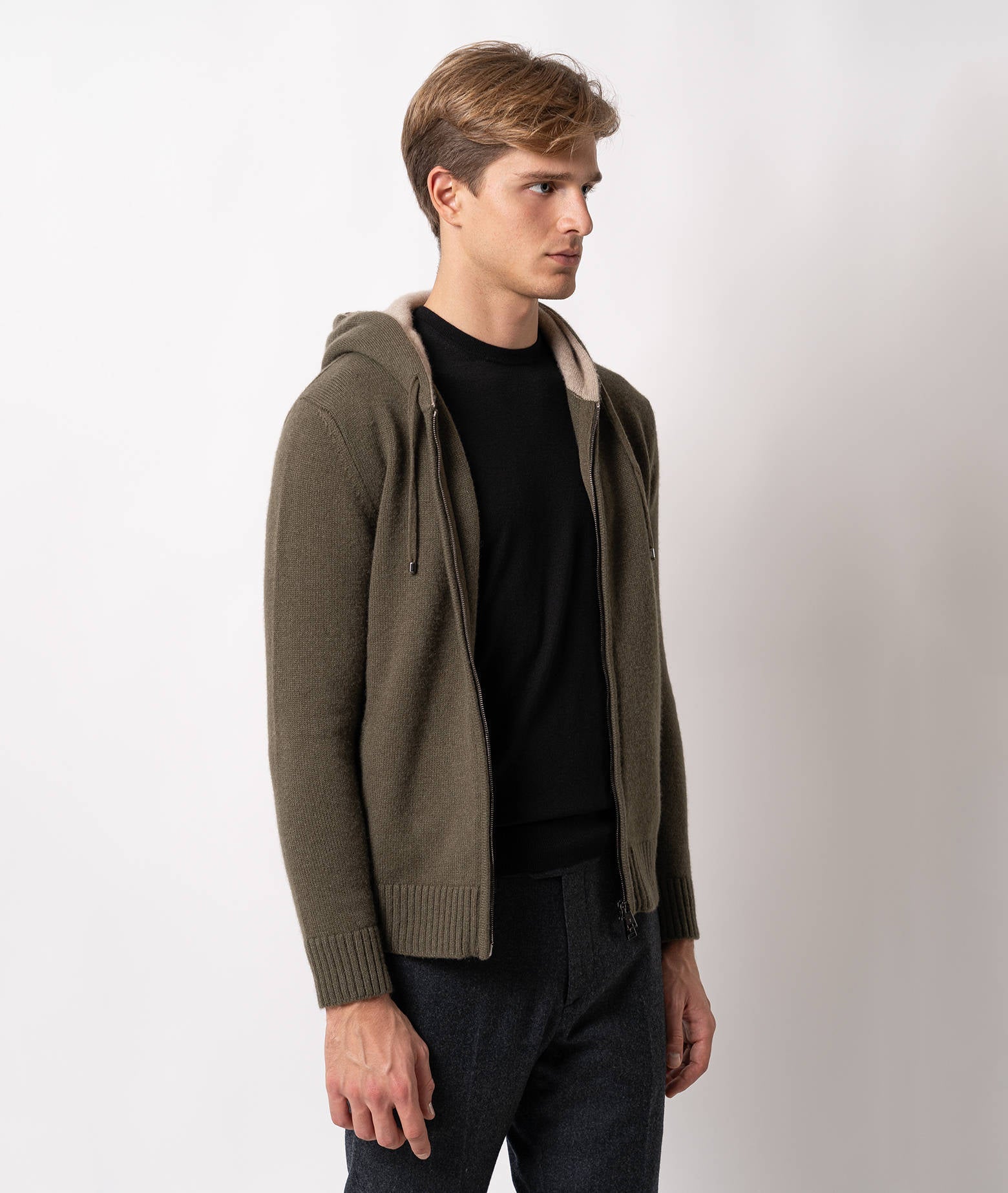 Zippered Cashmere Sweatshirt Bruges Midnightblue Maglieria Dis/lav Pesante