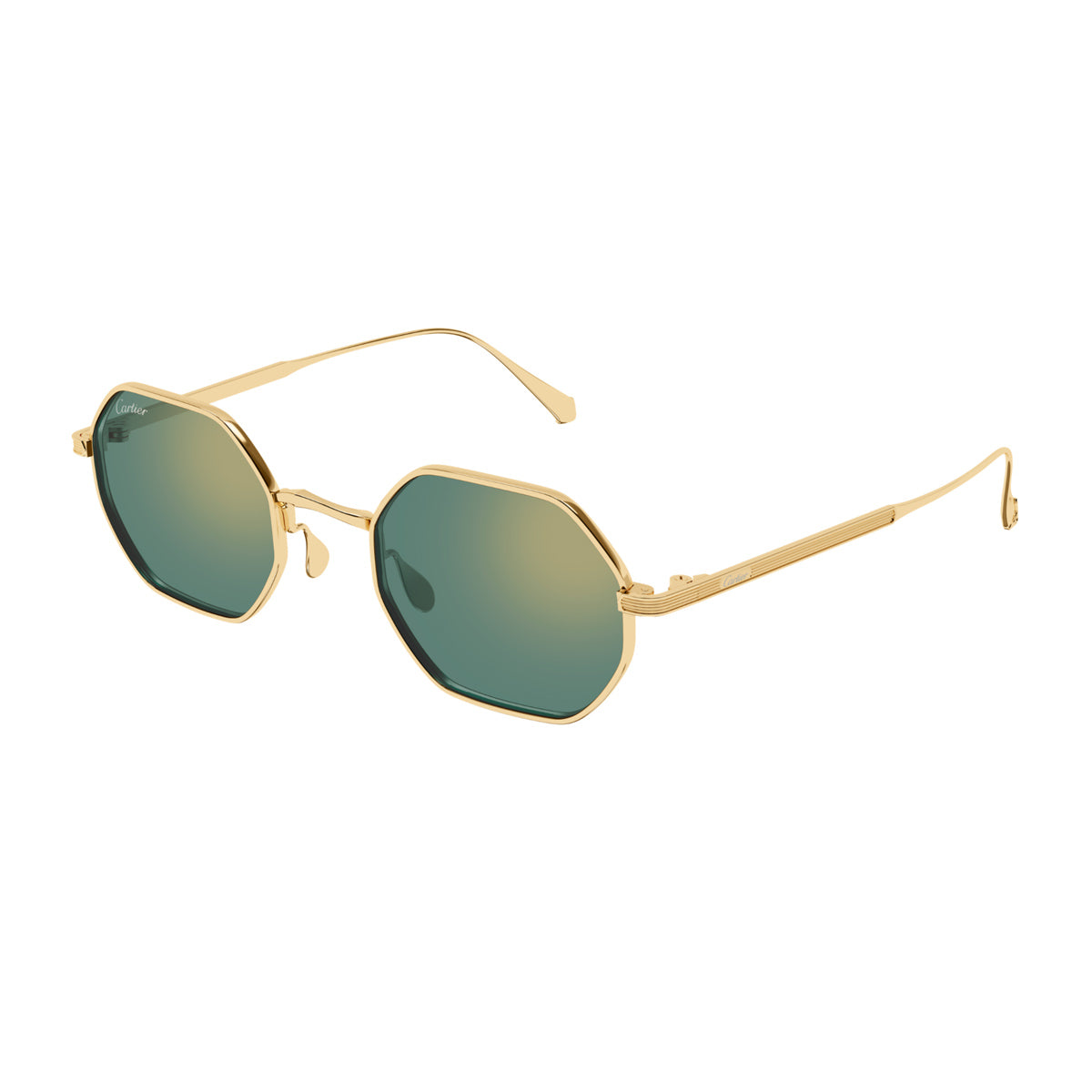 CT0627S Signature C de Cartier 003 Gold Green Oro Titanium Occhiali Da Sole