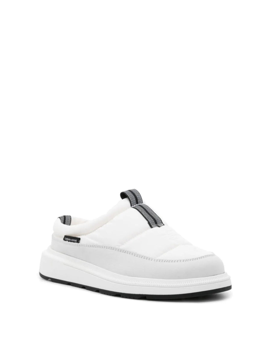 Canada Goose Padded Leather Slipper — White