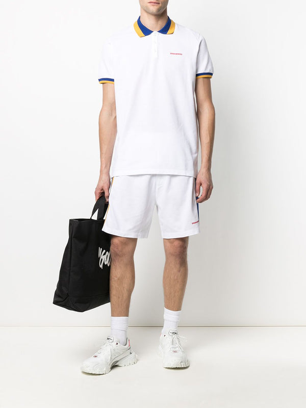 Dsquared2 Side Stripe Logo Shorts — White
