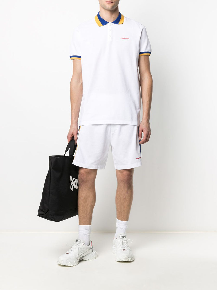 Dsquared2 Side Stripe Logo Shorts — White