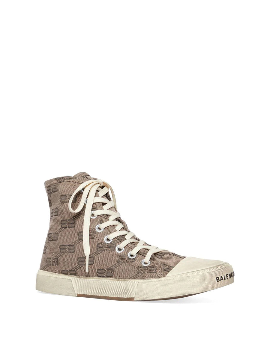 Balenciaga Paris BB Hi-Top Sneaker — Brown