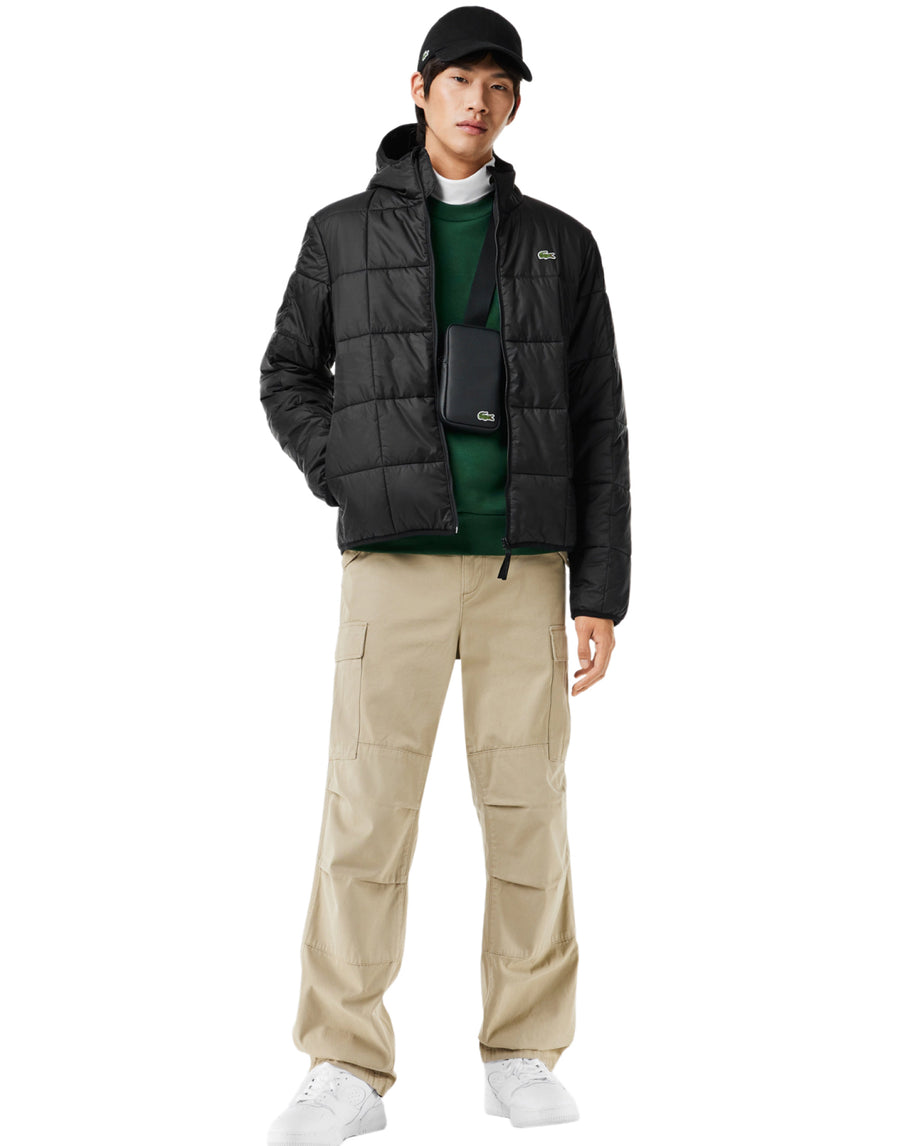 Lacoste Waterproof Logo Puffer Jacket — Black