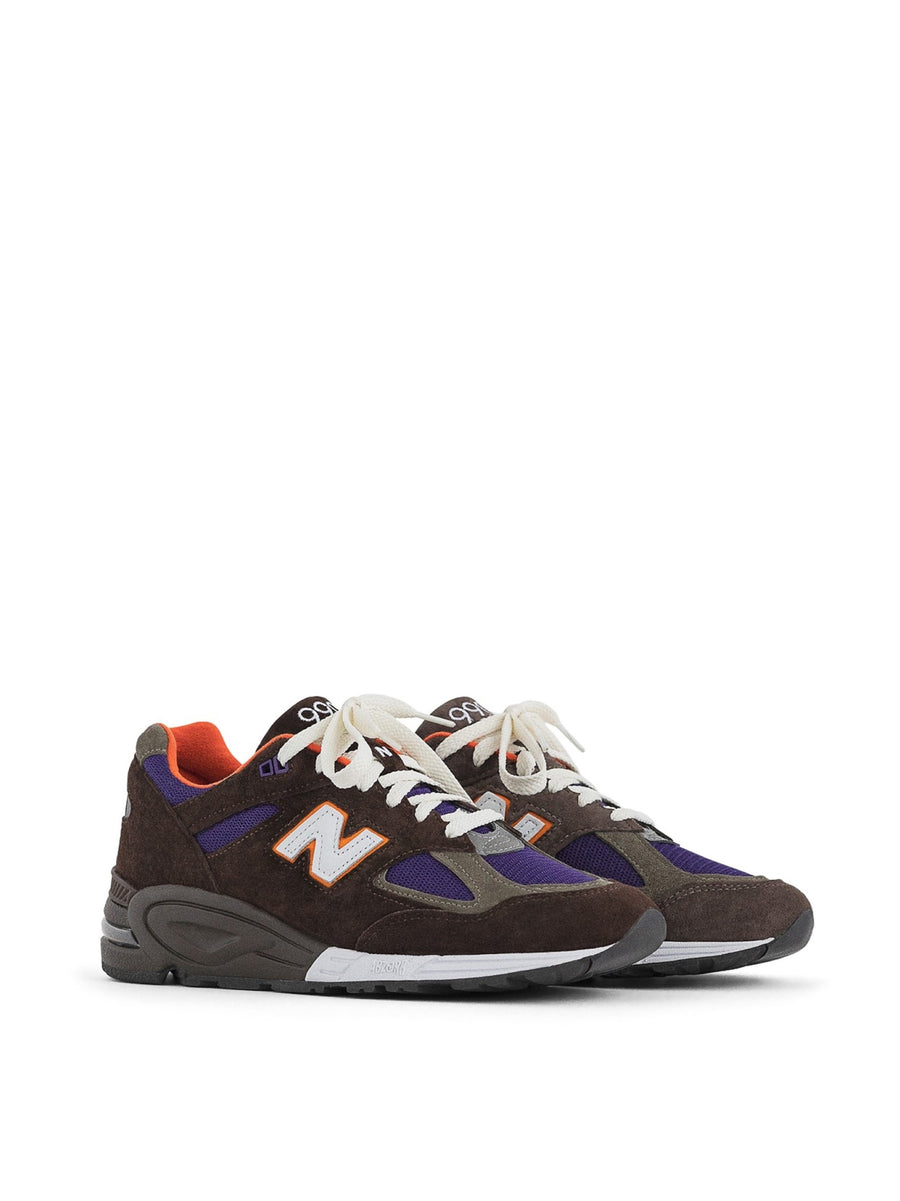 New Balance Suede and Mesh Sneaker — Brown