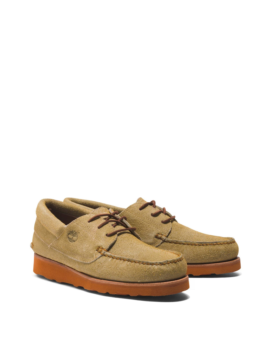Timberland 3 Eye Wedge Vibram Lace-Up Boat Flat — Beige