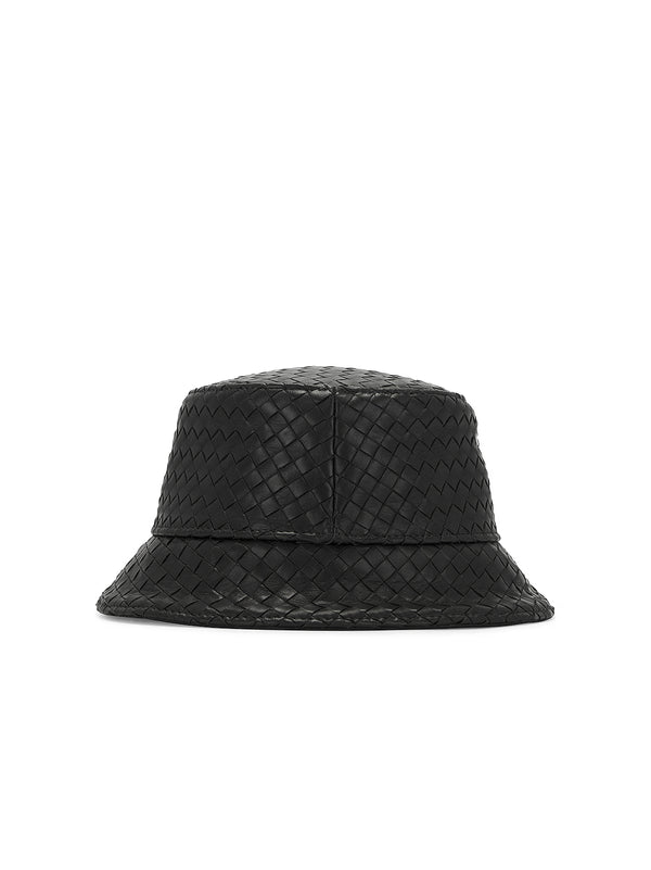 Bottega Veneta 734270VZQO51000 Intrecciato Nappa Bucket Hat — Black