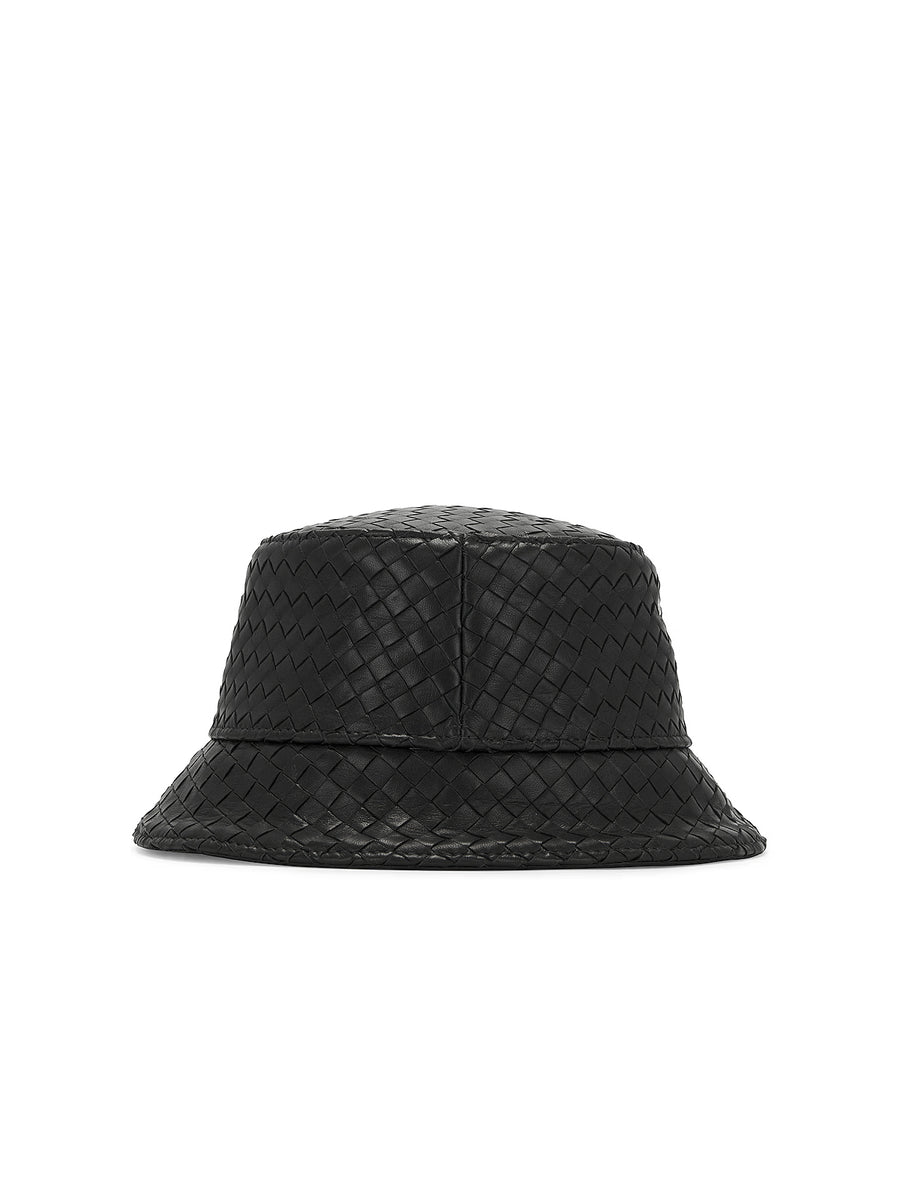 Bottega Veneta 734270VZQO51000 Intrecciato Nappa Bucket Hat — Black