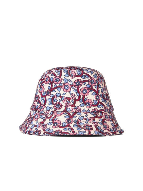 Isabel Marant CU001XFAA1C18A23 Floral Print Logo Bucket Hat — Beige
