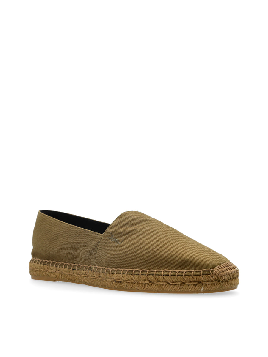 Saint Laurent Cassandre Espadrille Flat — Green