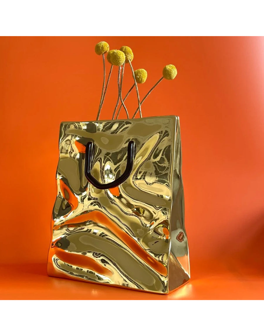 Bag & Bones Resin vase in gold