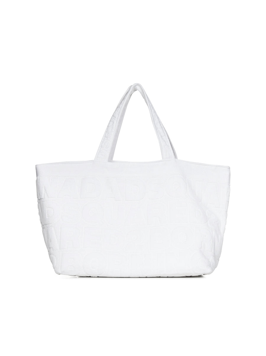 Dsquared2 Logo Cotton Tote Bag — White