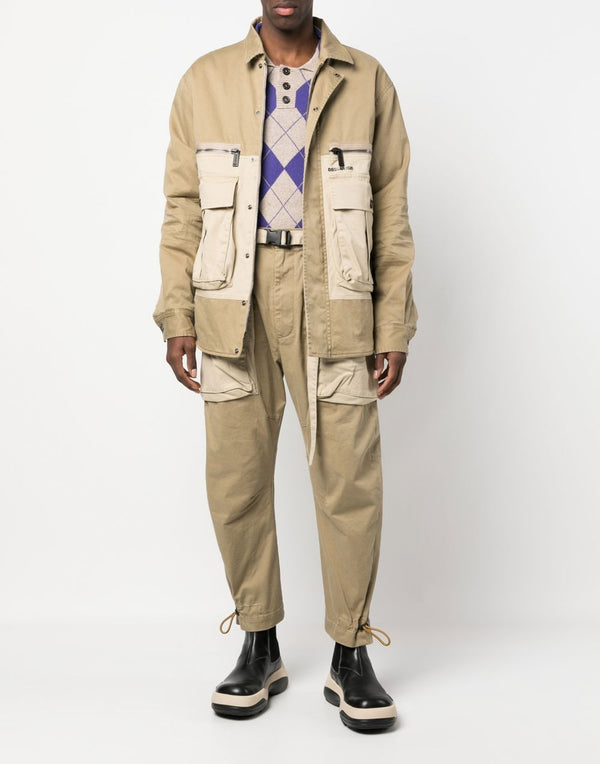 Dsquared2 Flap Pocket Padded Coach Jacket — Beige