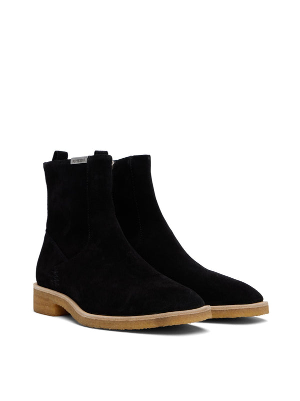 Represent Crepe Suede Chelsea Boot — Black
