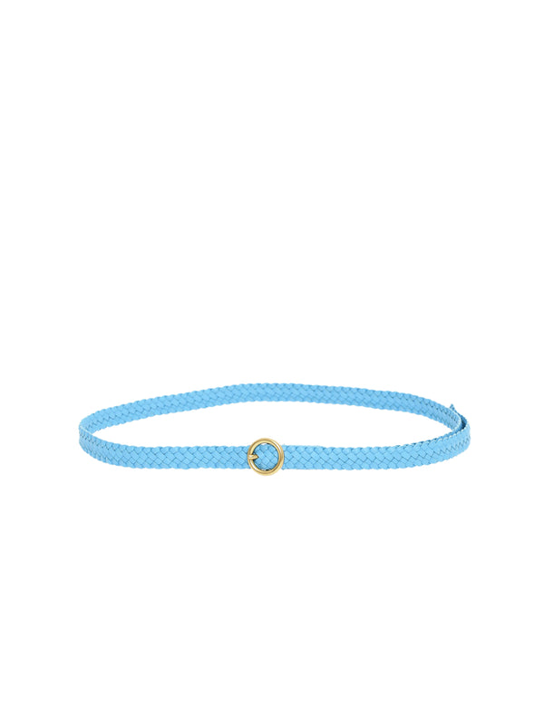 Bottega Veneta Intrecciato Nappa Belt — Blue
