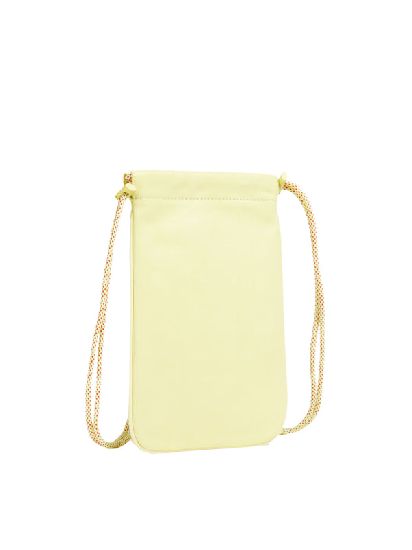 Zimmermann Logo Leather Pouch Crossbody Bag — Yellow