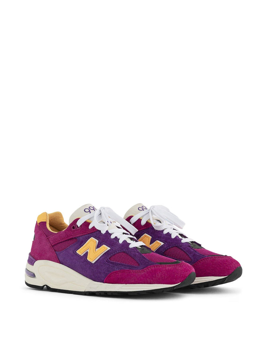New Balance Suede and Mesh Sneaker — Purple