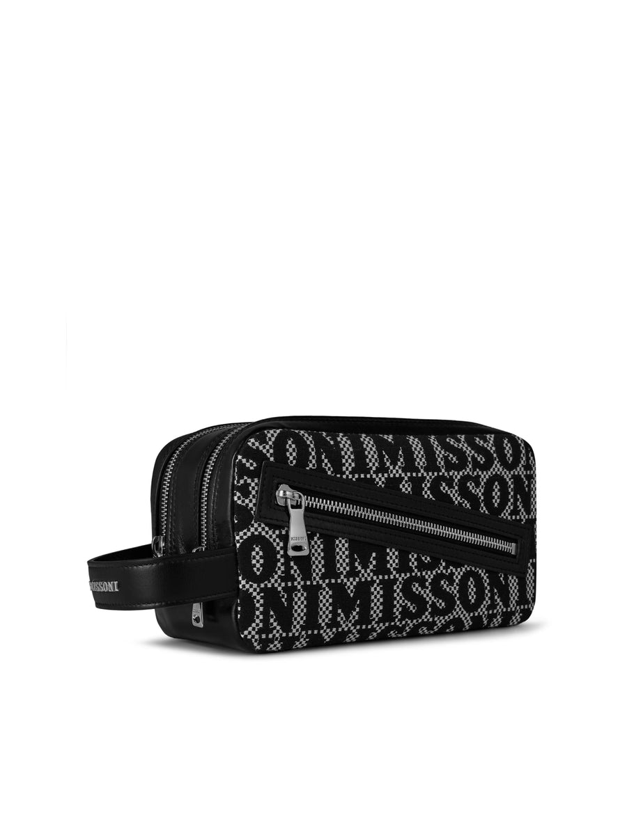 Missoni Logo-Jacquard Clutch — Black