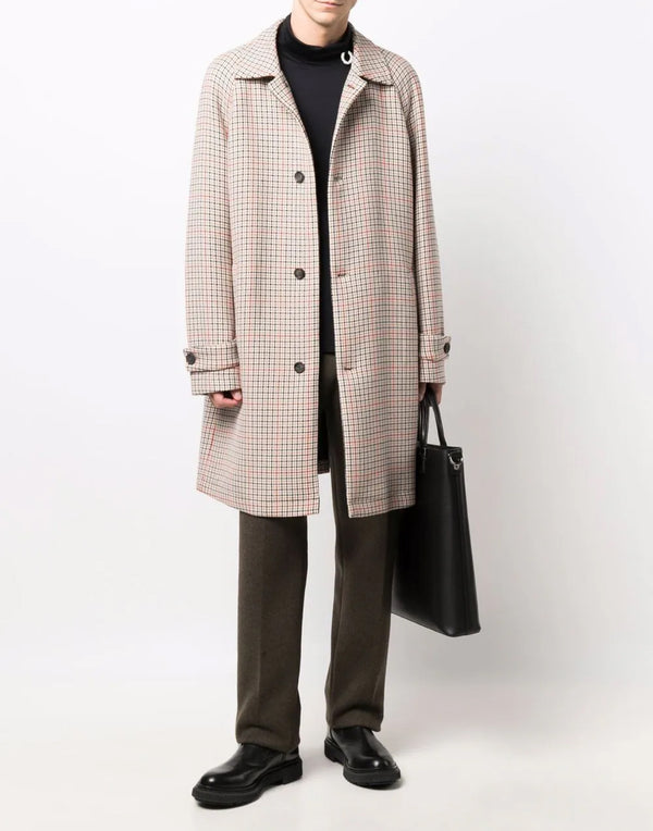 Hugo Boss Houndstooth Coat — Beige