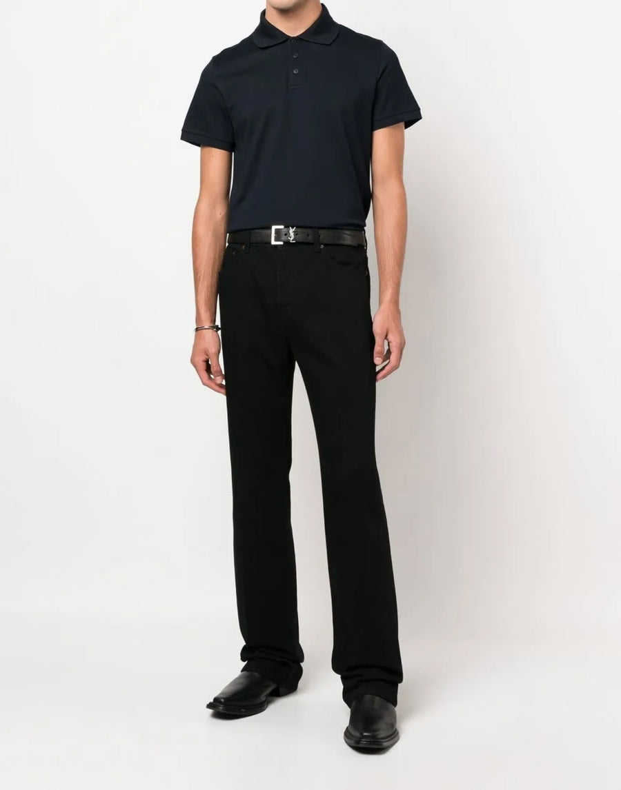 Saint Laurent Cassandre Polo Shirt — Blue