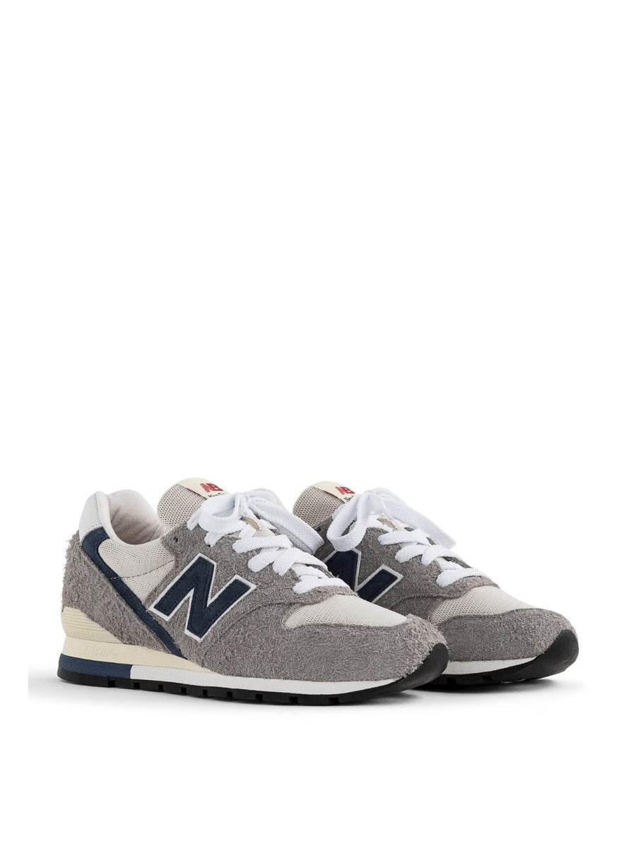 New Balance Suede and Mesh Sneakers — Gray