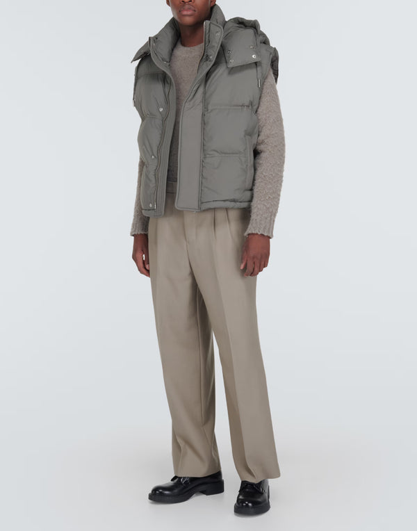AMI Paris Padded Down Puffer Gilet — Gray