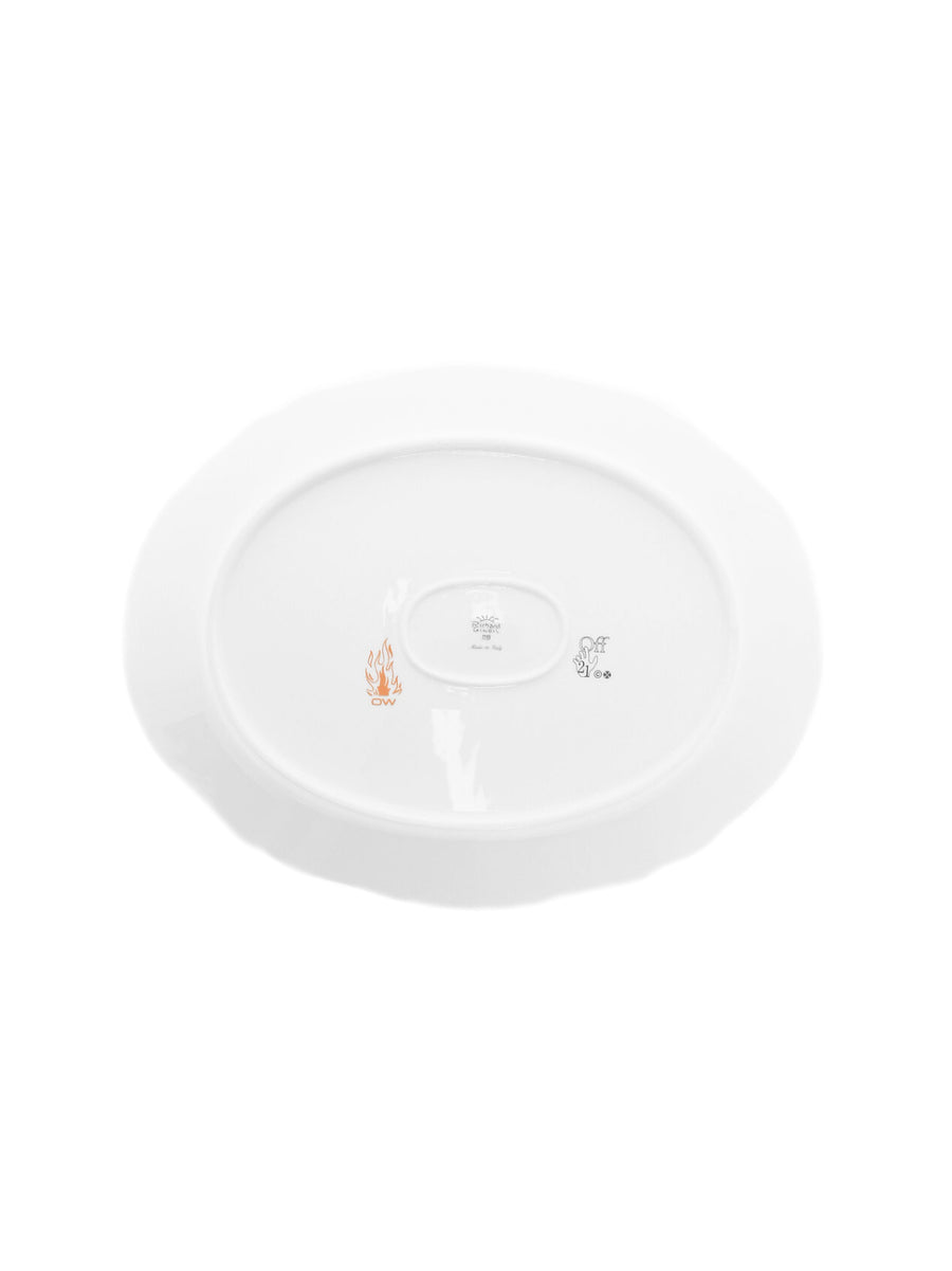 Off-White Porcelain decorative tray in white