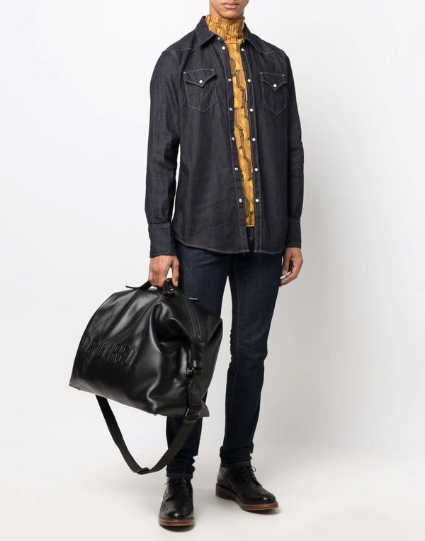 Dsquared2 Hemp Western Denim Shirt — Blue
