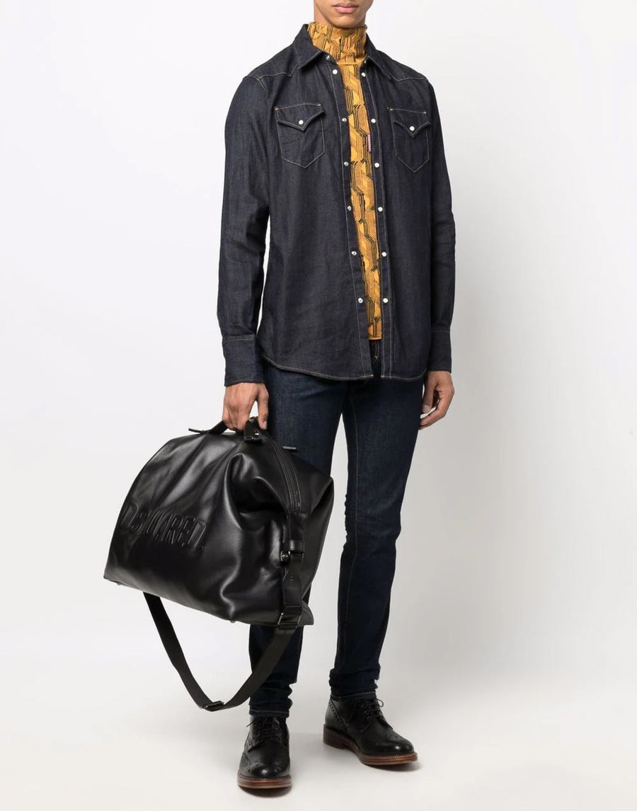 Dsquared2 Hemp Western Denim Shirt — Blue