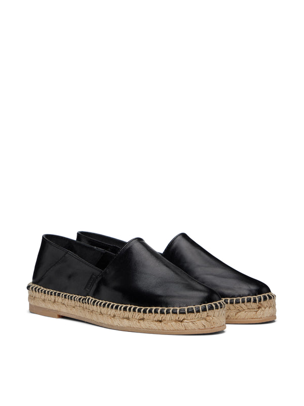 AMI Paris Logo Slip-On Espadrille — Black