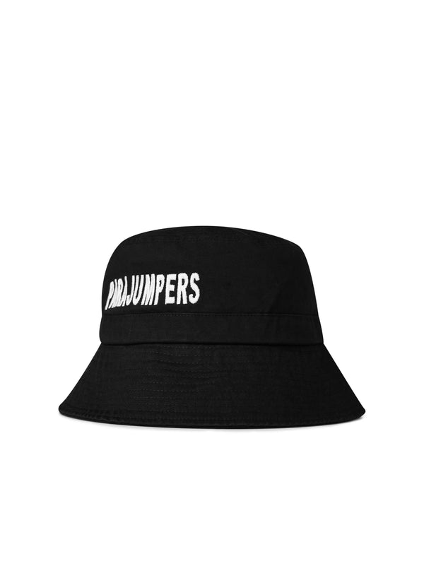 Parajumpers PAACCHA03541 Logo-Printed Cotton Bucket Hat — Black