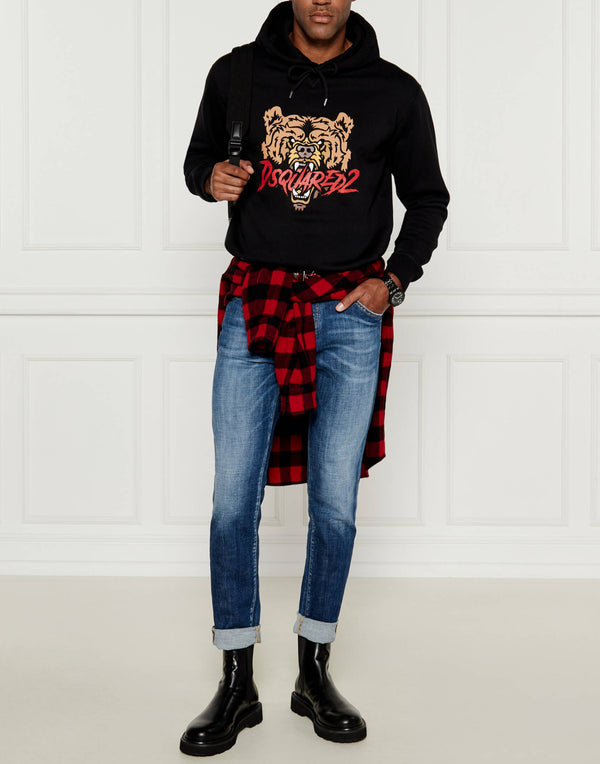 Dsquared2 Angry Bear Logo Hoodie — Black