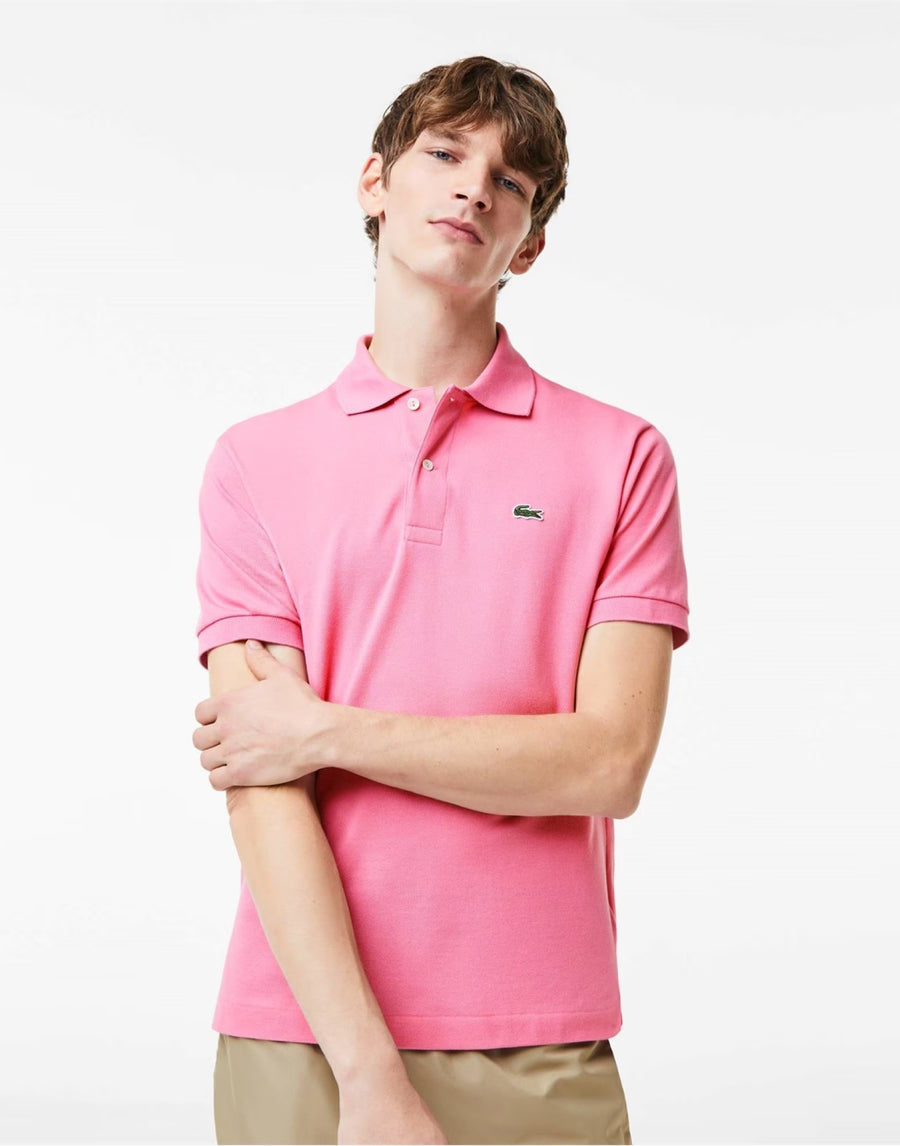 Lacoste Logo Cotton Polo Polo Shirt — Pink