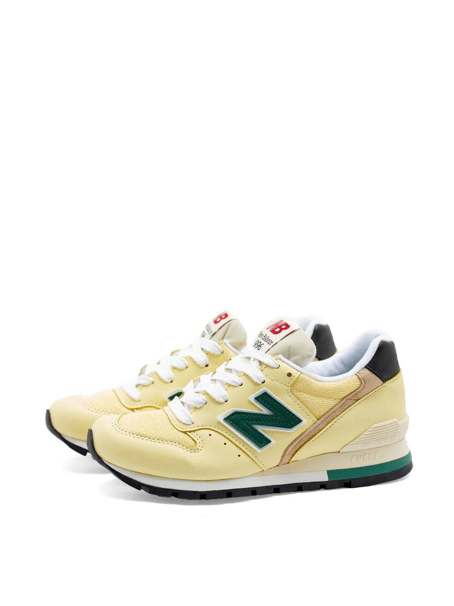 New Balance Leather and Mesh Sneaker — Yellow