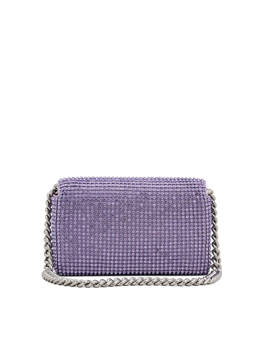 Marc Jacobs Rhinestone Logo Shoulder Bag — Purple
