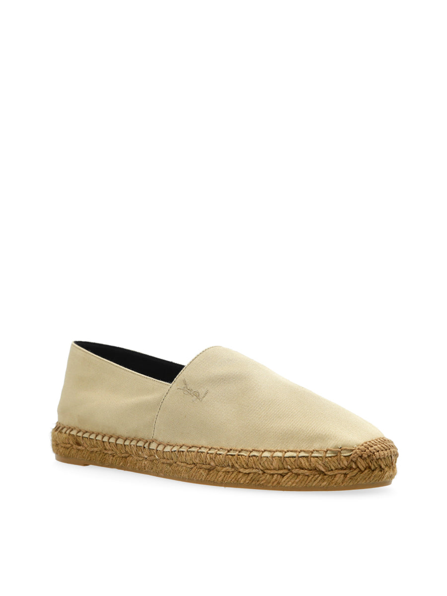 Saint Laurent Cassandre Espadrille Flat — Beige