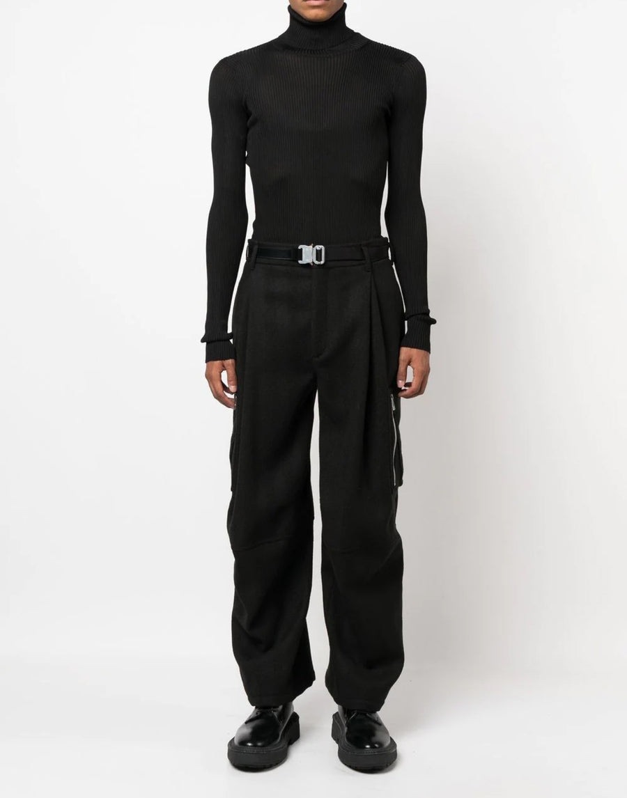 Off-White Helvetica Logo Turtleneck Sweater — Black