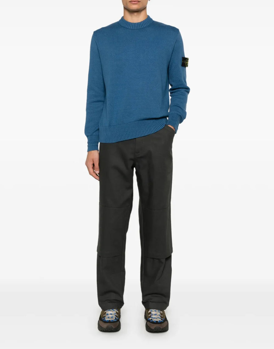 Stone Island Compass Logo Patch Sweater — Blue