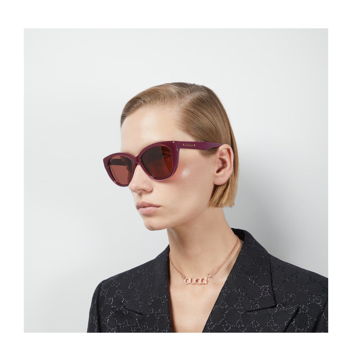 GG1588S Linea Lettering 003 Rosso Acetate Occhiali Sole