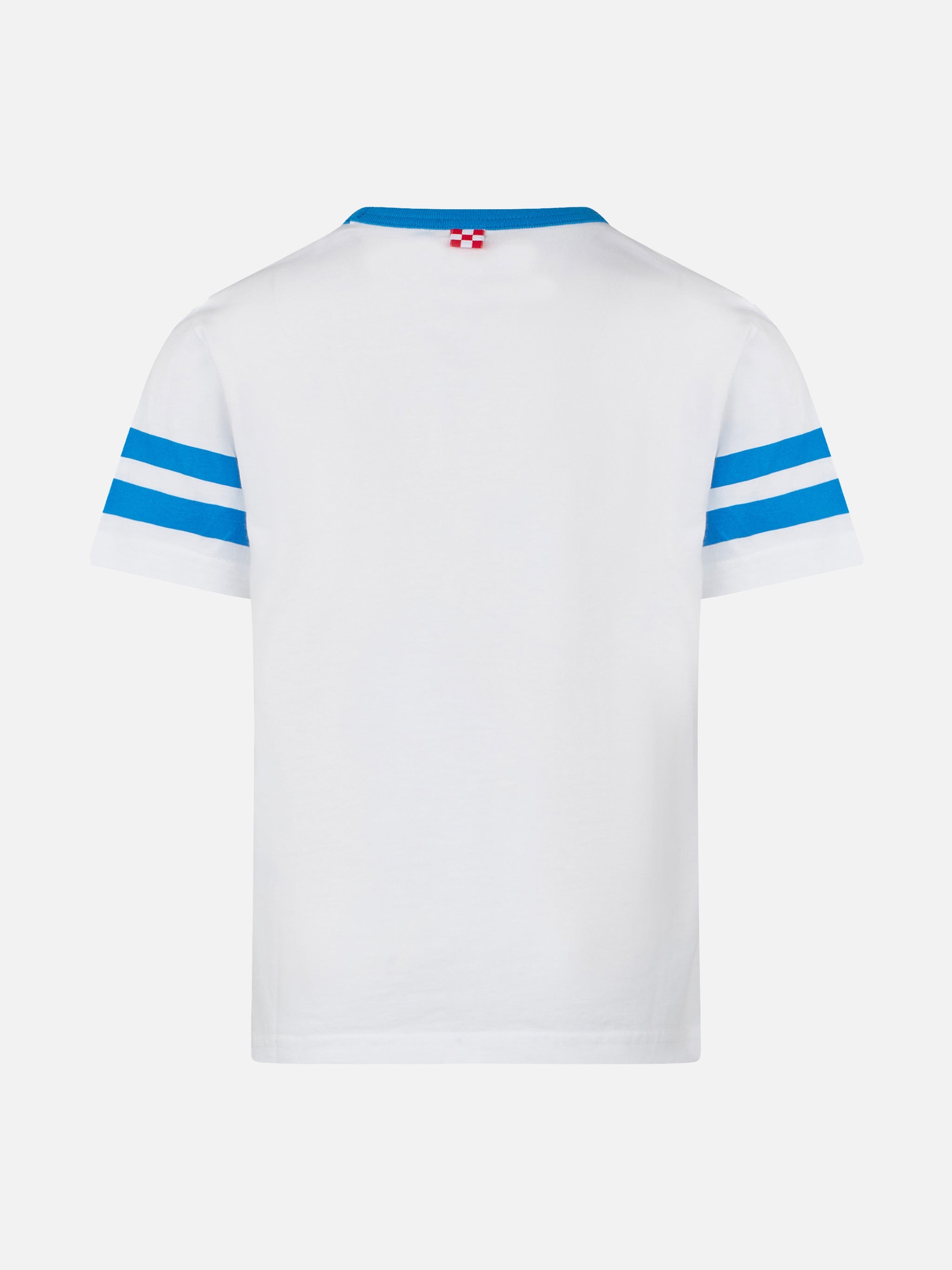Boy Cotton T-Shirt With St. Barth College Lettering White