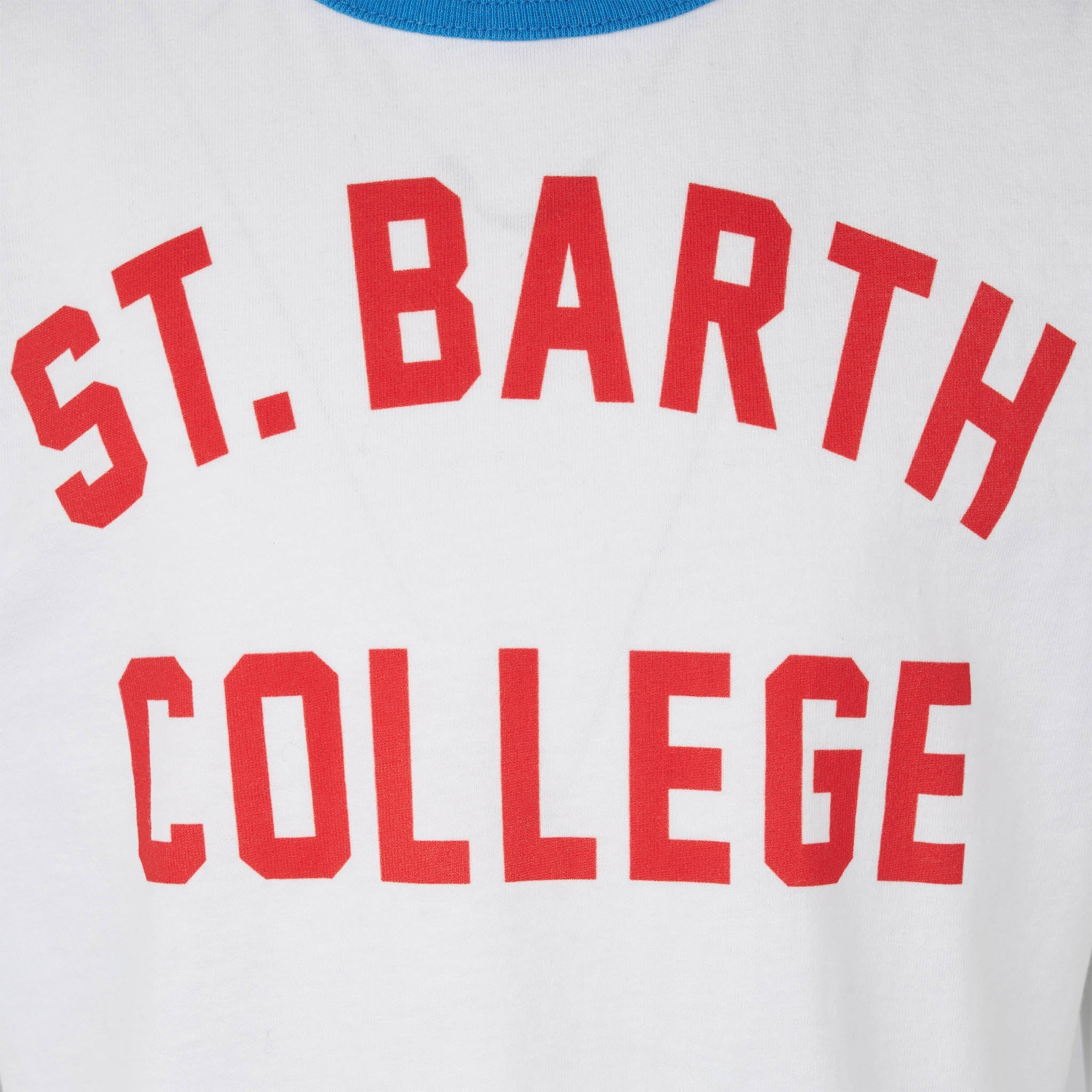 Boy Cotton T-Shirt With St. Barth College Lettering White